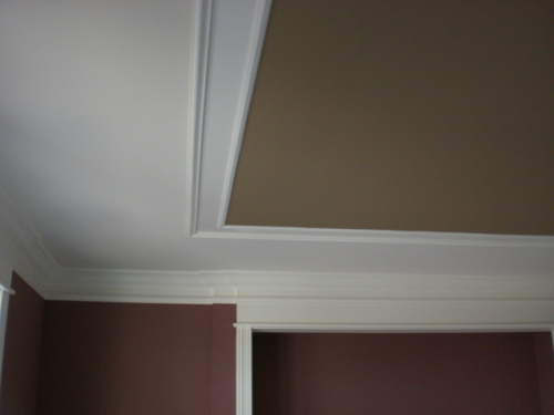 trim paint work, recessed ceiling painting, crown molding