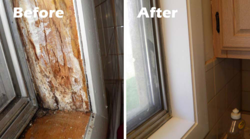 Window Trim paint repair, paint and drywall repair, window painting